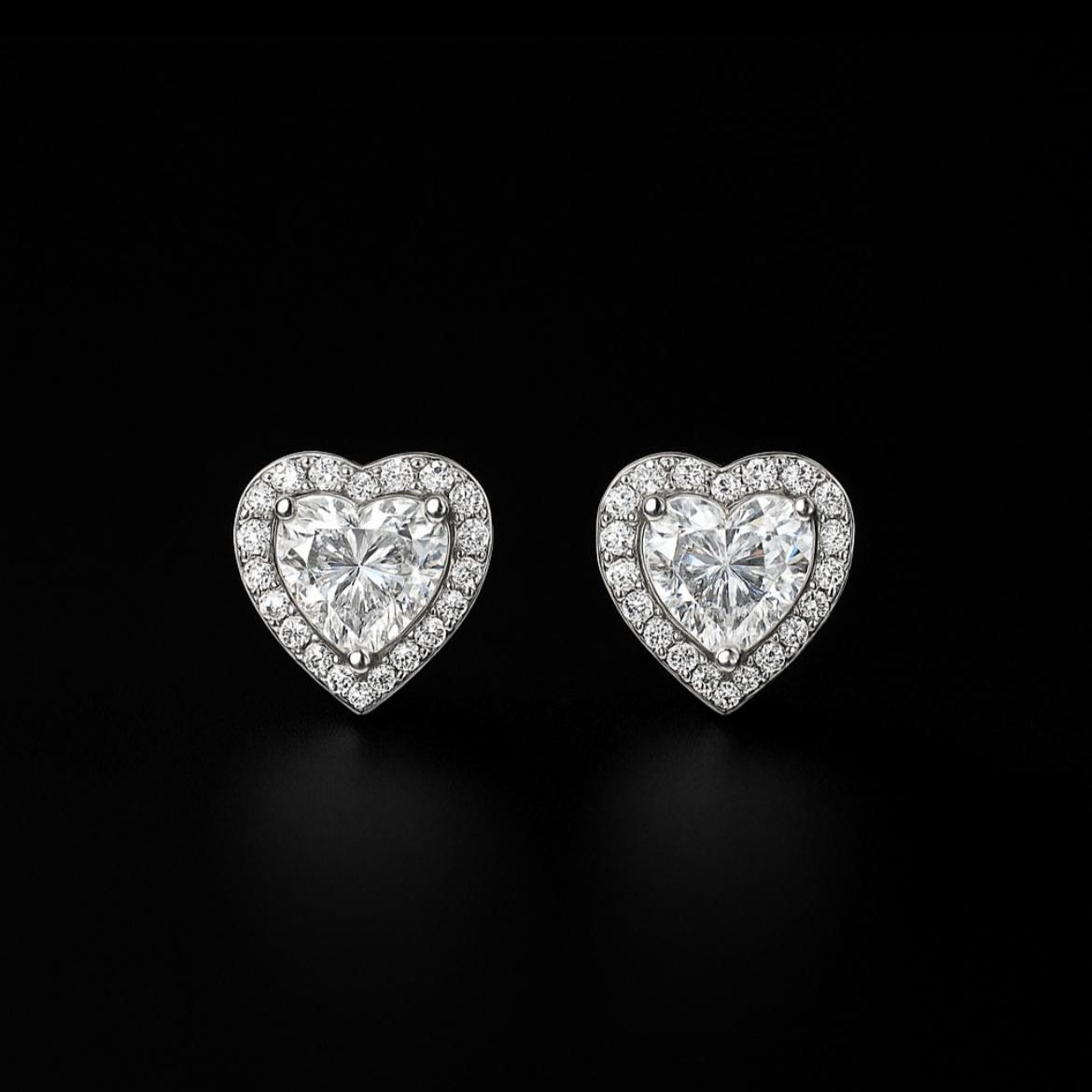 Heart Stone Stud Earring