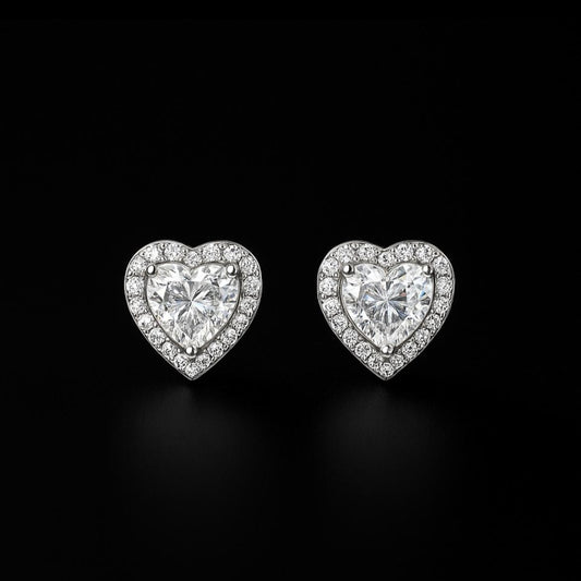 Heart Stone Stud Earring